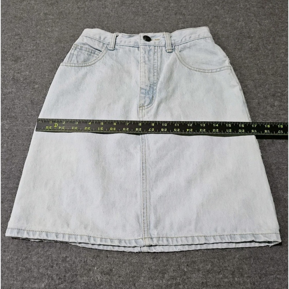 VTG Georges Marciano Guess High Waist Denim Skirt 27 Light Wash Y2K Made In USA - Picture 10 of 12